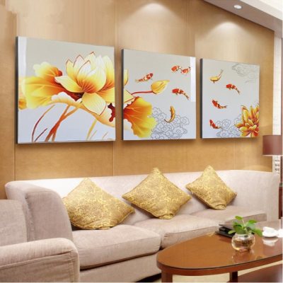 森林吉祥鹿纳米冰晶玻璃客厅沙发背景墙壁挂画卧室床头后情调装饰