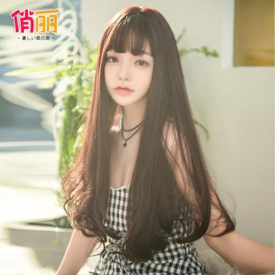 假发女长直发隐形无痕梨花头套空气刘海长卷发大波浪内扣长发发套