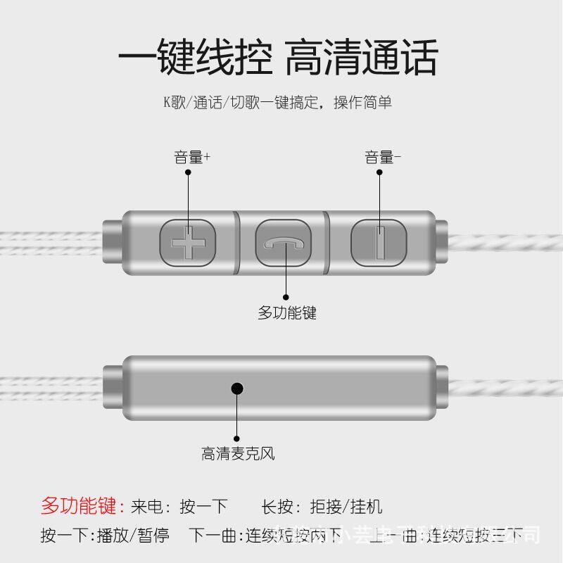 Laweiss S43 for Apple 6S Huawei Type-c Interface Xiaomi 6 Earplugs in-Ear for Phone Wired Earphone