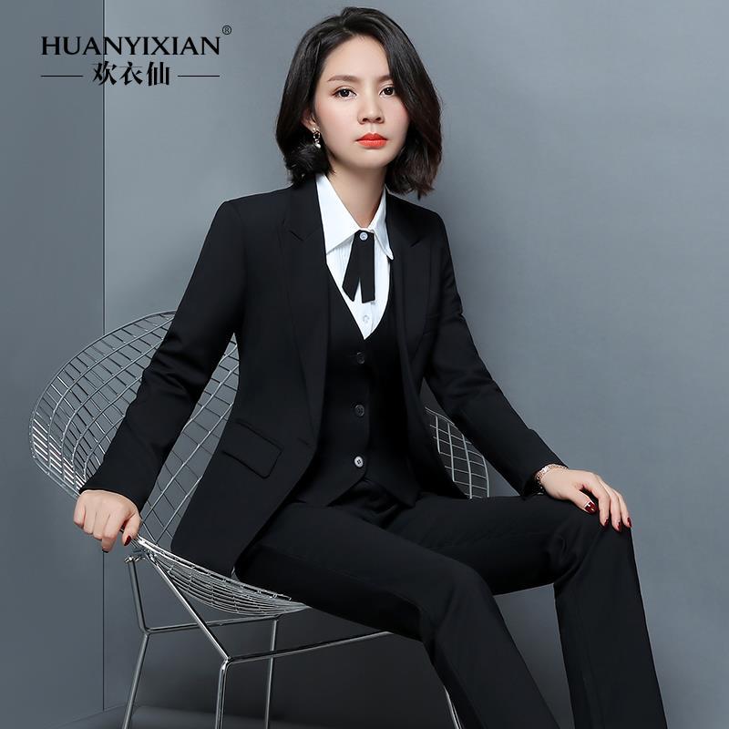 Spring and Autumn Slim Suit Vest Female Short Section Professional Wear Korean Student Tooling Hotel Pony Clip Formal Coat Female