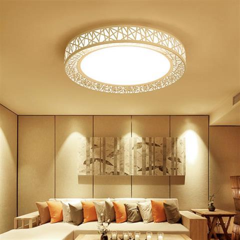 鸟巢吸顶灯LED圆形卧室客厅灯简约现代无极调光房间走廊阳台灯具